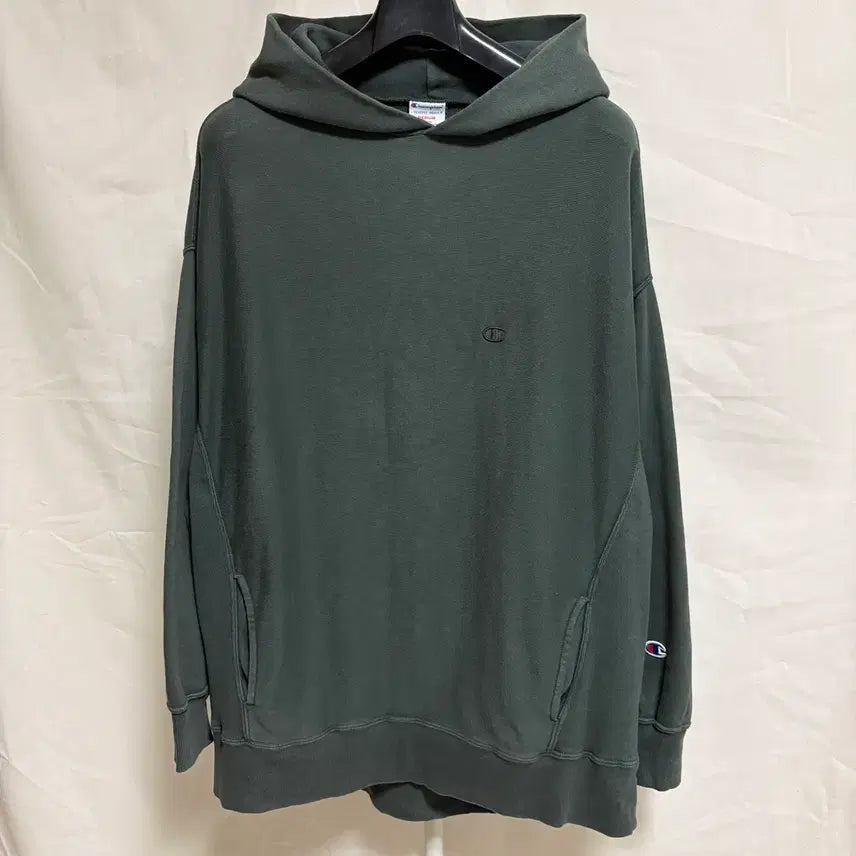[BUNJANG] Champion Reverse Weave Loose Fit Logo Hoodie Olive M / 챔피온 리버스위브 루즈핏 로고 후드티 / 올리브, M