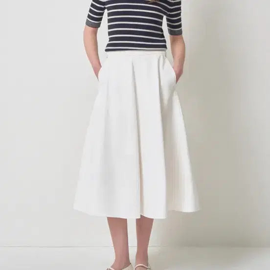[BUNJANG] Hansome Mine Ribbed Texture Striped Knit Top / 한섬 마인 리브 텍스처 스트라이프 니트 탑