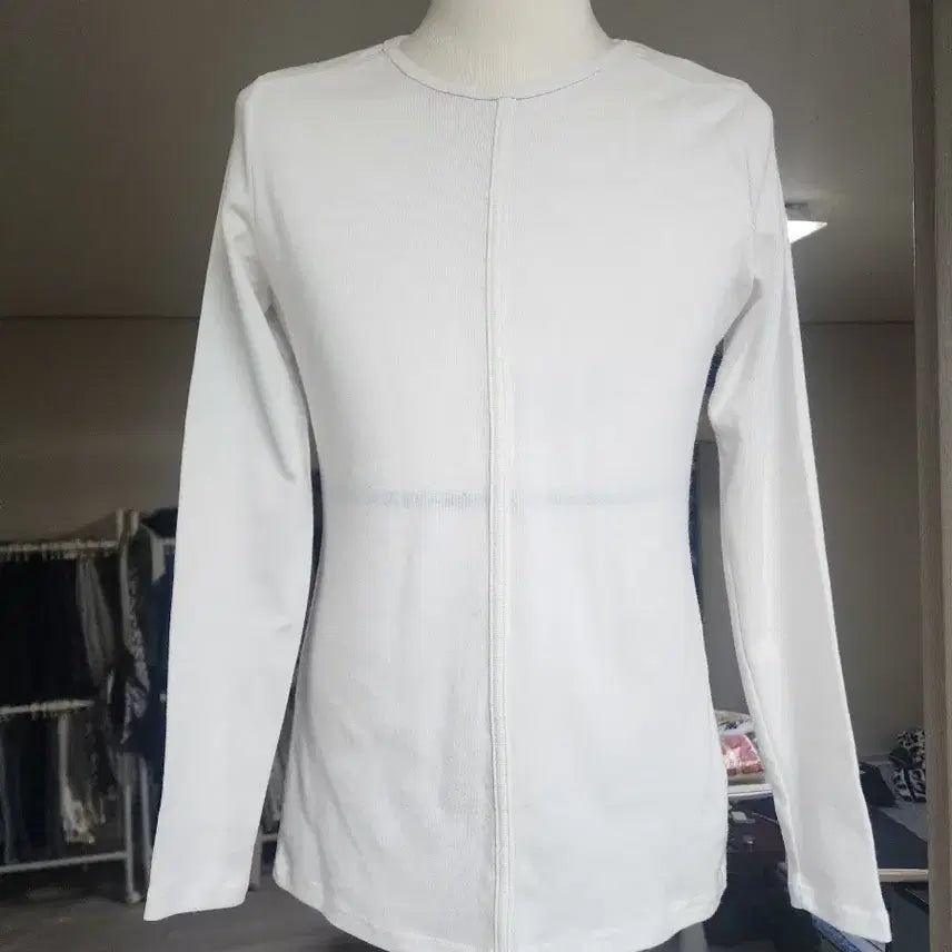 [BUNJANG] Deenack21 White Long Sleeve T-Shirt / 더나크21 흰색 긴팔 티셔츠