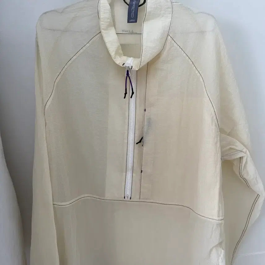 [BUNJANG] Unaffected Beige Half-Neck Windbreaker L / 언어펙티드 베이지 하프넥 셔츠 바람막이 L 판매