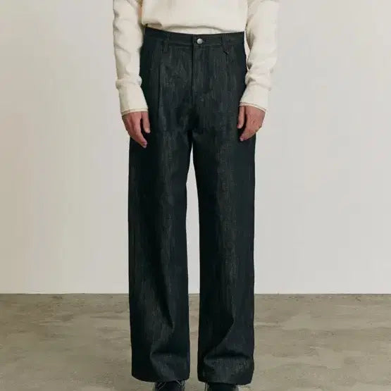 [BUNJANG] 포트너스 Two Tuck Wide Black Jeans M / 포트너스 Two Tuck Wide Black Jeans M