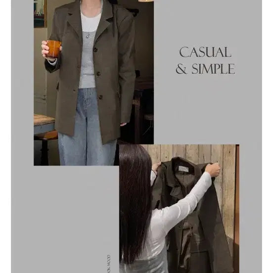 [BUNJANG] Laurenhi Leather Single Midi Jacket (M) / 로렌하이 레더 싱글 미디 자켓 M