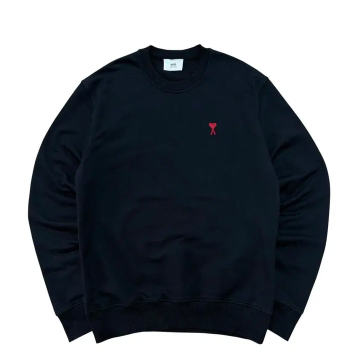 [BUNJANG] Ami Ami Small Heart Embroidery Deep Black Sweatshirt / Ami 아미 맨투맨