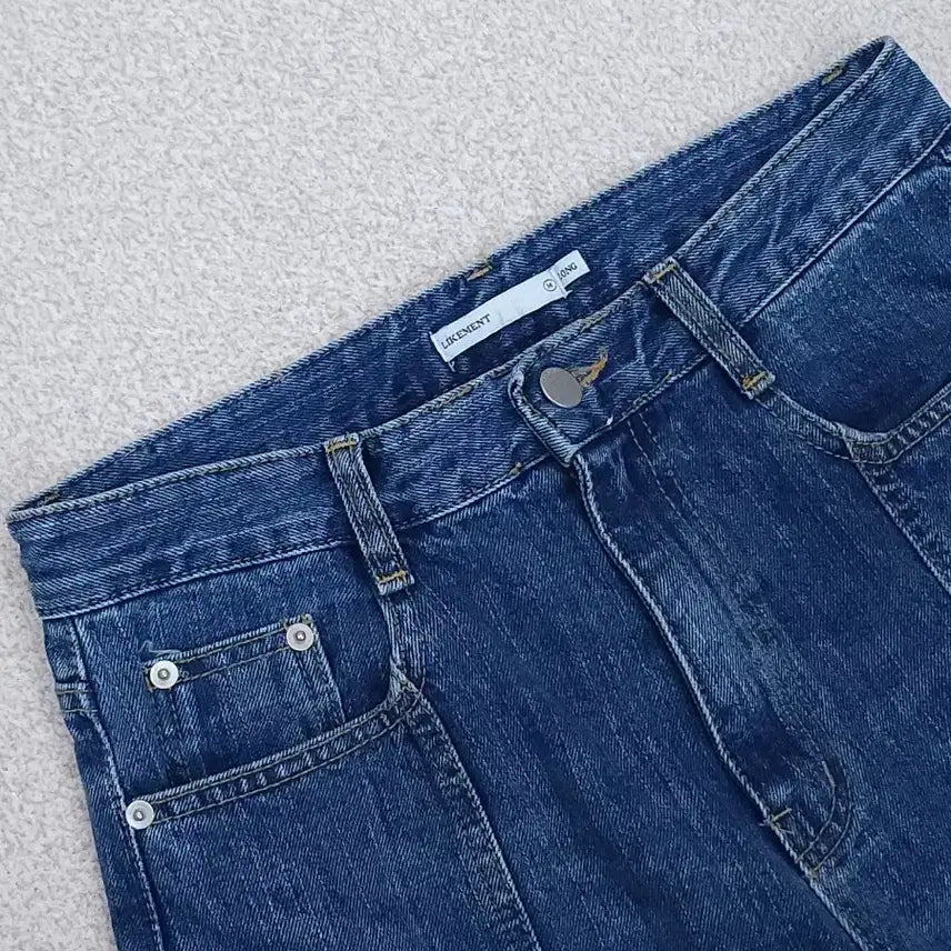 [BUNJANG] Like You Wide Wash Denim Pants / (M)라이크유 여자 와이드 워싱 절개 데님 팬츠 청바지 F4W3037