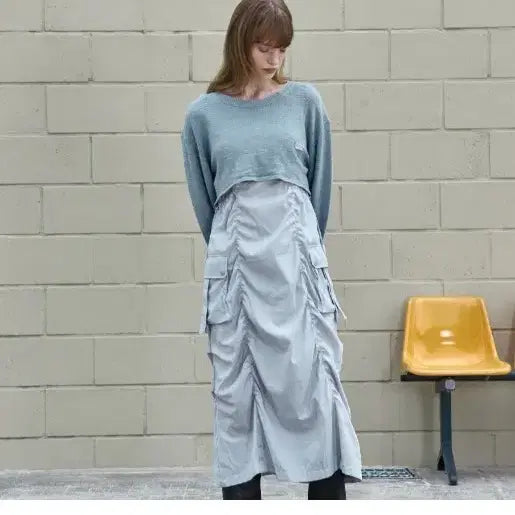 [BUNJANG] Juicy Judy Dress + Knit T-shirt Set / 쥬시쥬디 원피스+니트 티셧 시트