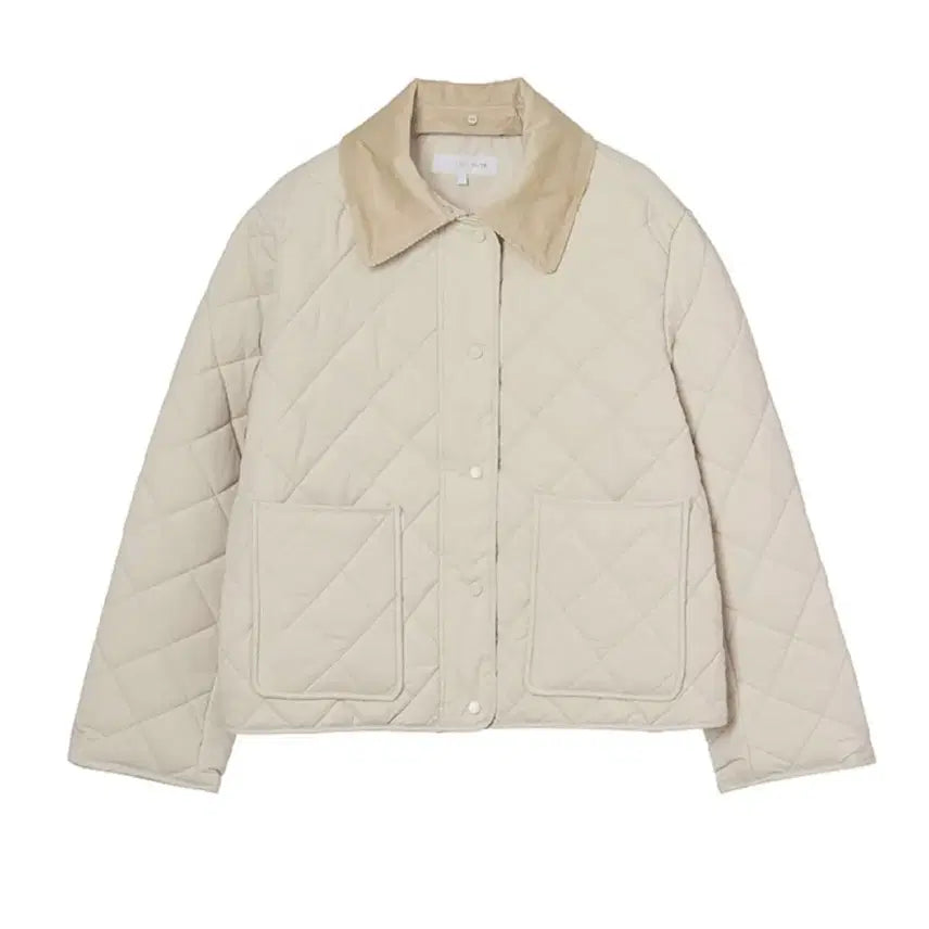[BUNJANG] Olive Des Olive Corduroy Quilted Padding Jumper / 올리브데올리브 코듀로이 카라배색 다이아 퀼팅 패딩점퍼