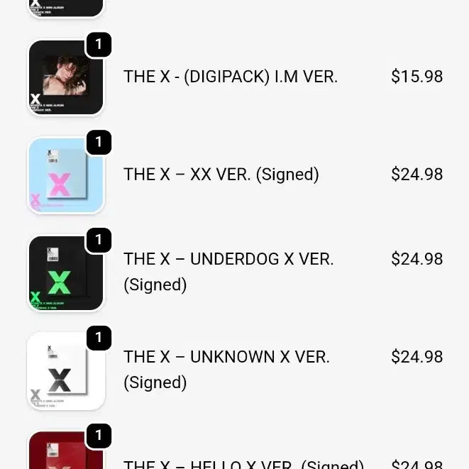 [BUNJANG] Monsta X Minhyuk THE X Digipack US Release Photocard / 몬스타엑스 미니 13집 THE X 디지팩 미국 발매판 민혁 포카