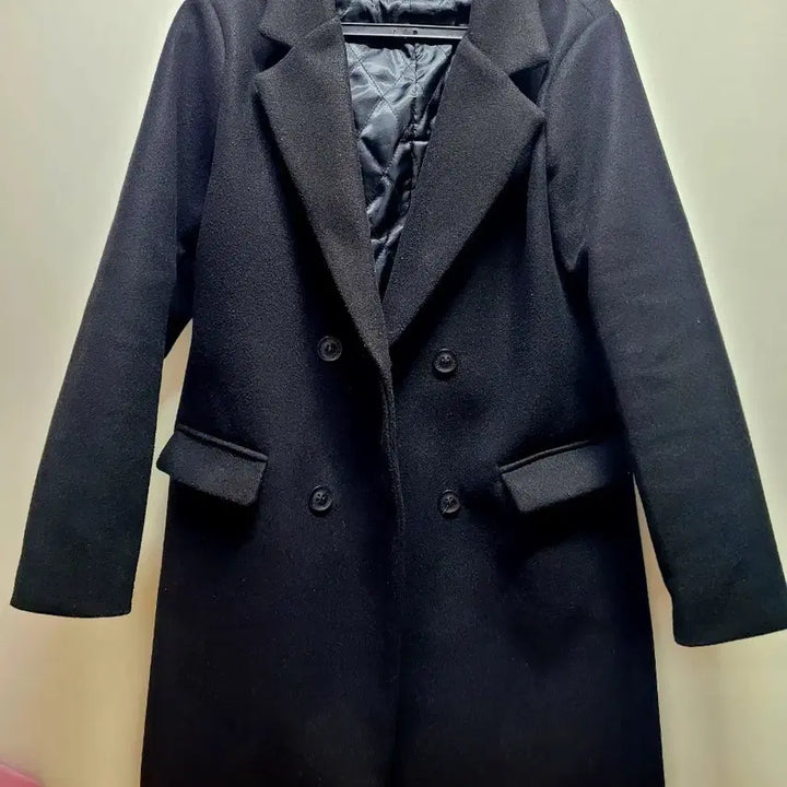 [BUNJANG] Black Double Button Coat / 블랙 더블 버튼 코트