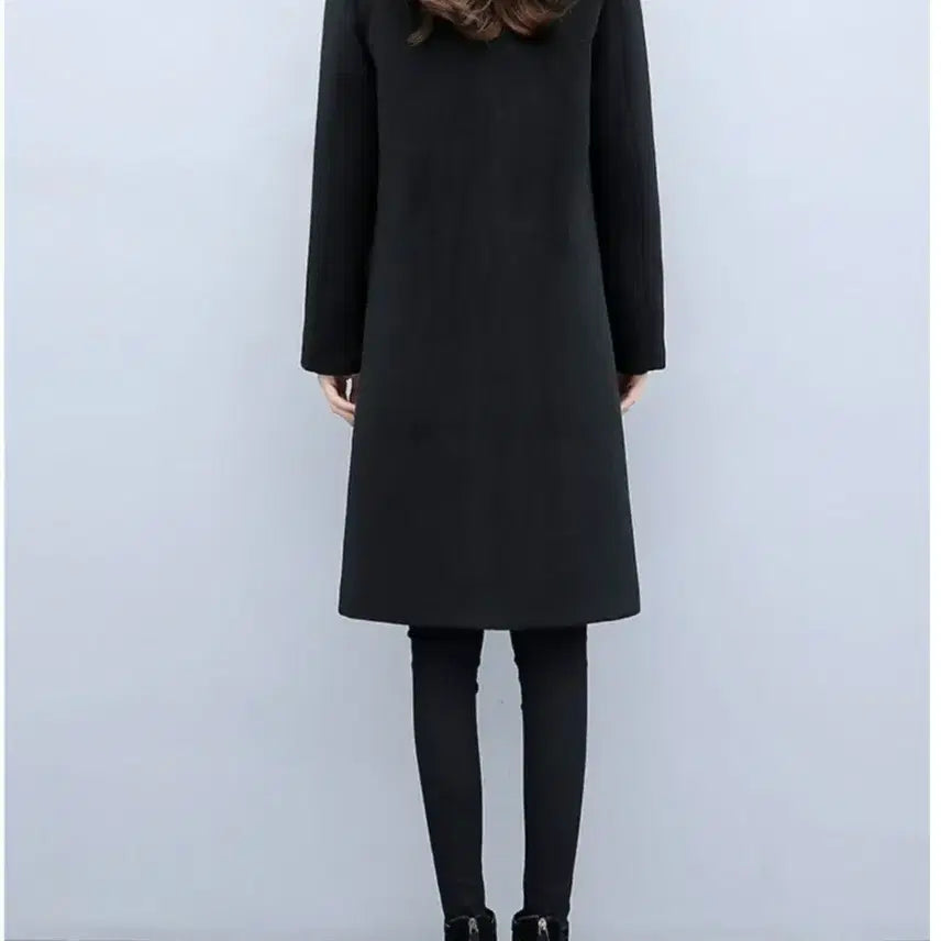 [BUNJANG] Black Double Button Coat / 블랙 더블 버튼 코트