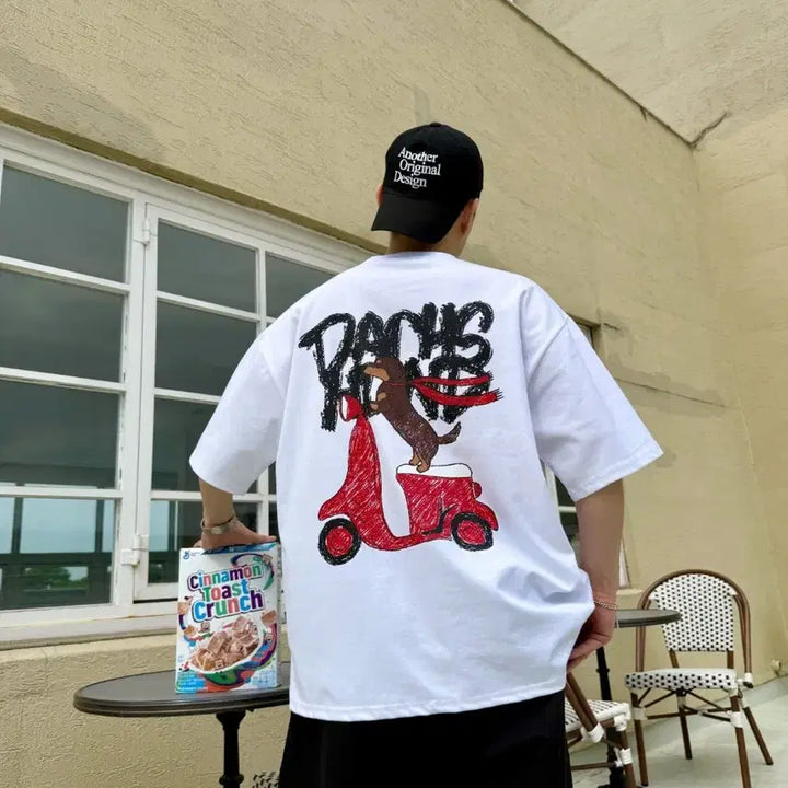 [BUNJANG] Ice Buntto Dachshund Short Sleeve T-shirt / 아이스분또 강아지반팔 티셔츠