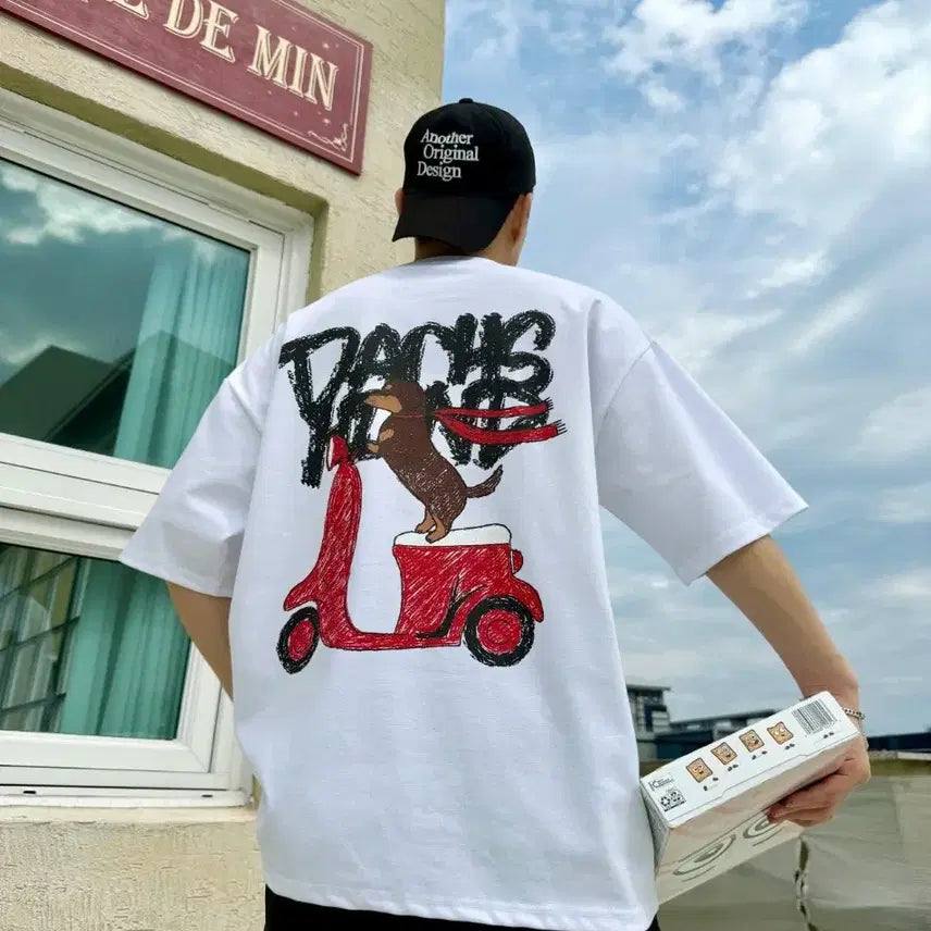 [BUNJANG] Ice Buntto Dachshund Short Sleeve T-shirt / 아이스분또 강아지반팔 티셔츠