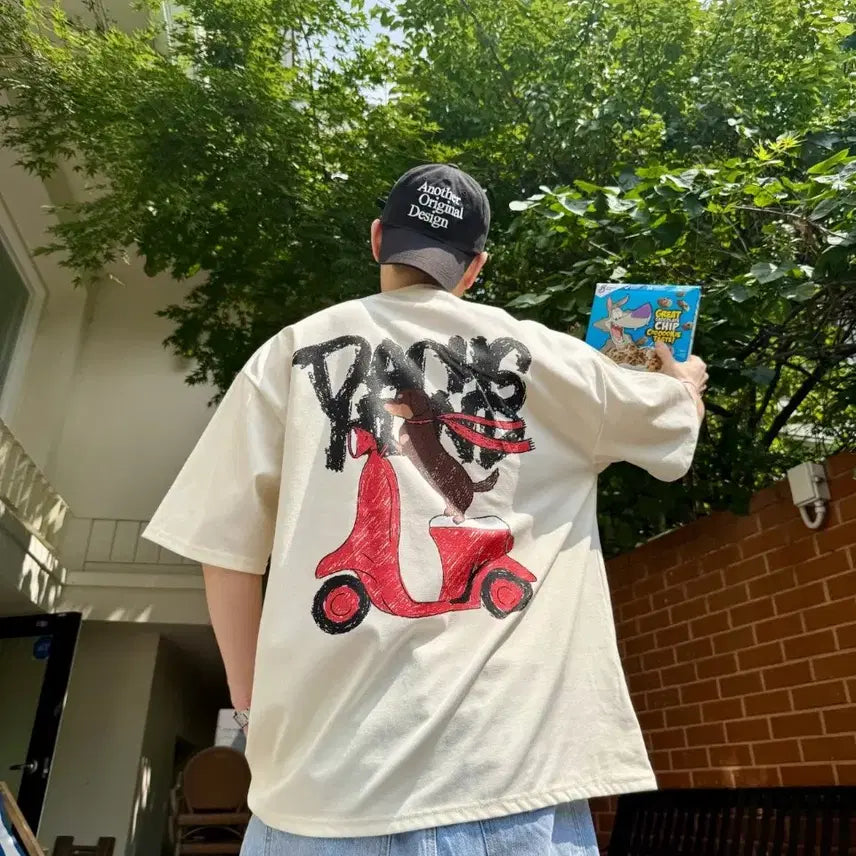[BUNJANG] Ice Buntto Dachshund Short Sleeve T-shirt / 아이스분또 강아지반팔 티셔츠