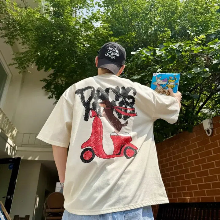 [BUNJANG] Ice Buntto Dachshund Short Sleeve T-shirt / 아이스분또 강아지반팔 티셔츠