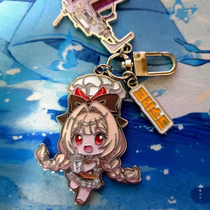 [BUNJANG] NIKKE Snow White Metal Keyring + Photocard / 니케 맘스터치 콜라보 크러스트 메탈 키링 + 스노우화이트 포토카드