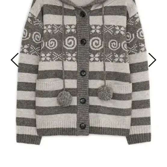 [BUNJANG] Hug Your Skin Pompom Hooded Cardigan - Brown / 허그유어스킨 폼폼 후드 가디건 브라운