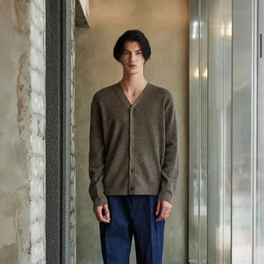 [BUNJANG] Z_flishee Lambswool Cardigan Brown / 지플리시 램스울 가디건 브라운