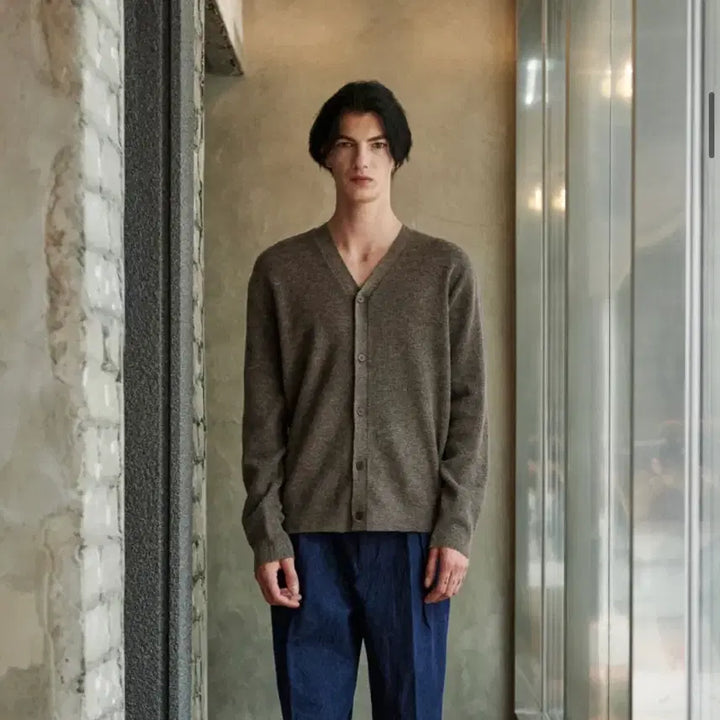 [BUNJANG] Z_flishee Lambswool Cardigan Brown / 지플리시 램스울 가디건 브라운
