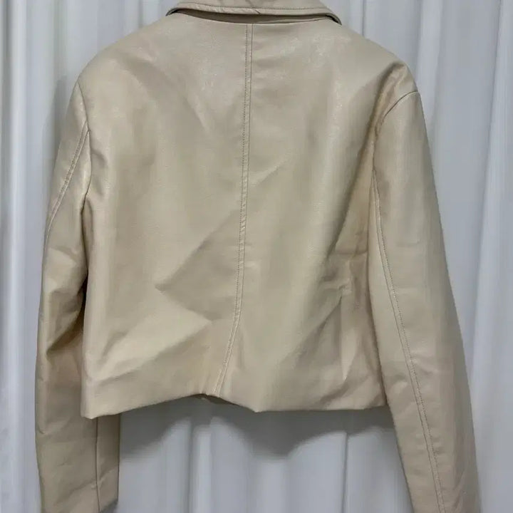 [BUNJANG] Ivory Faux Leather Jacket / [새상품] 아이보리 레더 자켓
