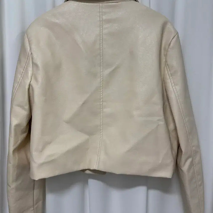 [BUNJANG] Ivory Faux Leather Jacket / [새상품] 아이보리 레더 자켓