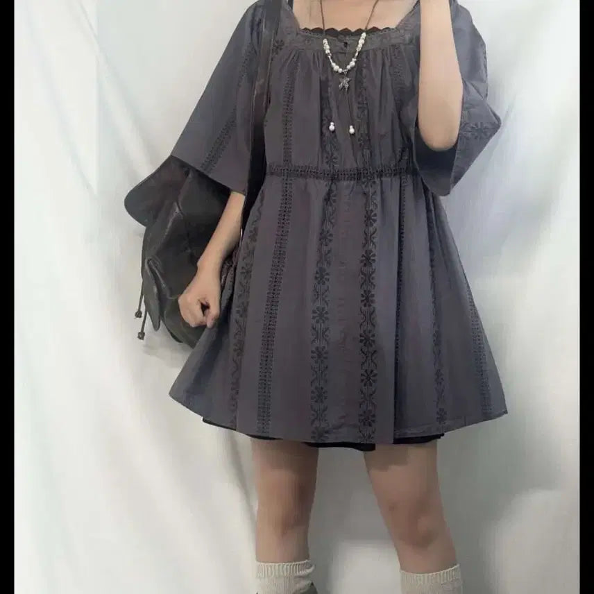 [BUNJANG] Unsharp Vintage Fairy Mori Blouse &amp; Inner Set / 언샤픈 빈티지 페어리 모리 블라우스 + 이너 셋업