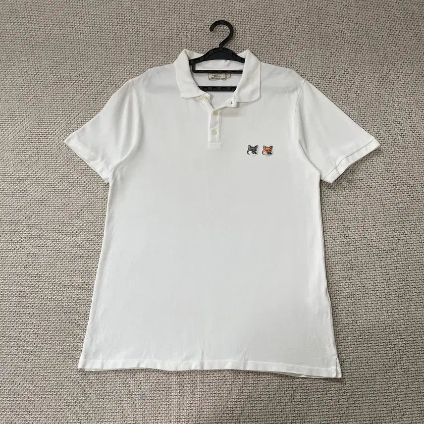 [BUNJANG] Maison Kitsune White Short Sleeve Polo Shirt / L 메종키츠네 화이트 반팔 카라티 N.8185