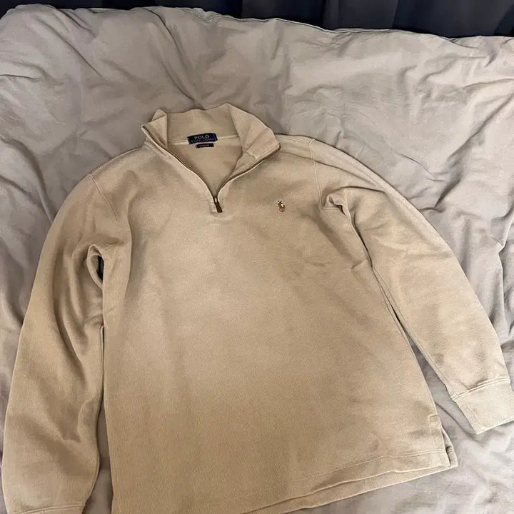 [BUNJANG] Polo Ralph Lauren Beige Zip-up Knit Sweater / 폴로 랄프로렌 베이지 집업니트 S