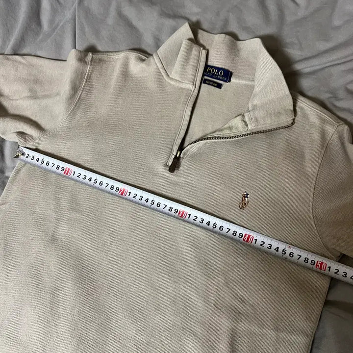 [BUNJANG] Polo Ralph Lauren Beige Zip-up Knit Sweater / 폴로 랄프로렌 베이지 집업니트 S