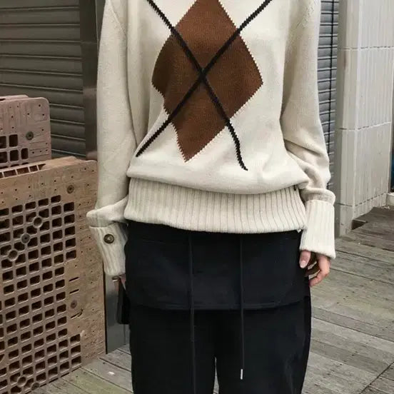 [BUNJANG] Leve Argyle Knit Sweater / 아가일니트 leve
