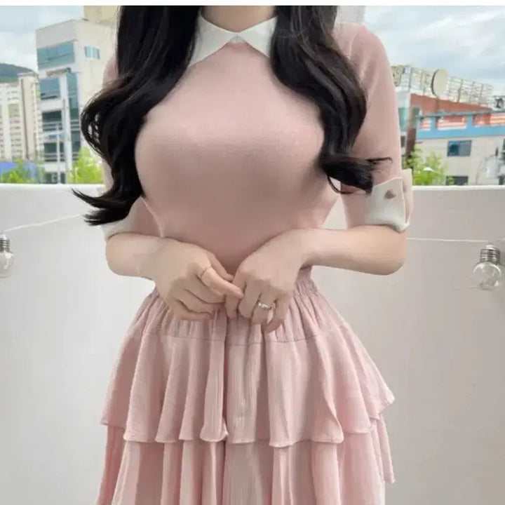 [BUNJANG] Bean Button Collar Short Sleeve T-shirt / 콩단추 카라 반팔티