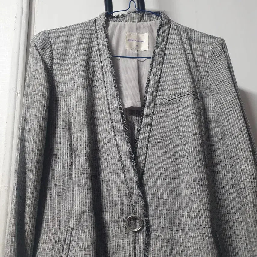 [BUNJANG] Olivia Lauren Linen Jacket Gray Women&