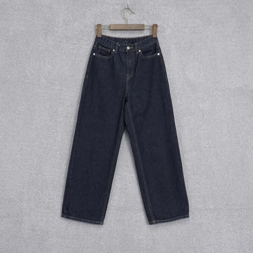 [BUNJANG] SPAO 2025 Wide Navy Denim Pants Size 61 / 스파오 2025 와이드 네이비 데님 팬츠 61size