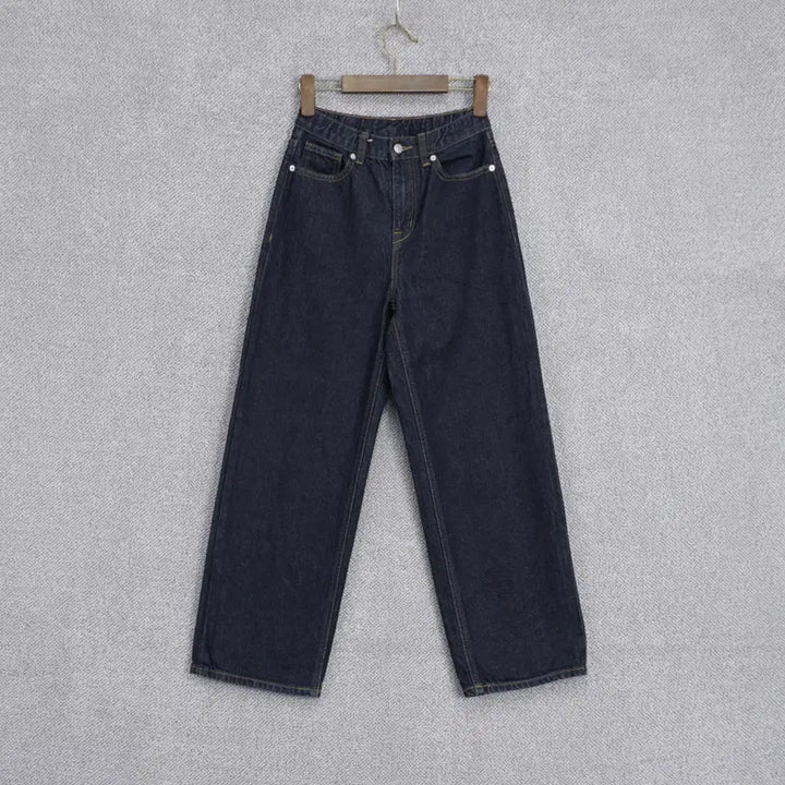 [BUNJANG] SPAO 2025 Wide Navy Denim Pants Size 61 / 스파오 2025 와이드 네이비 데님 팬츠 61size