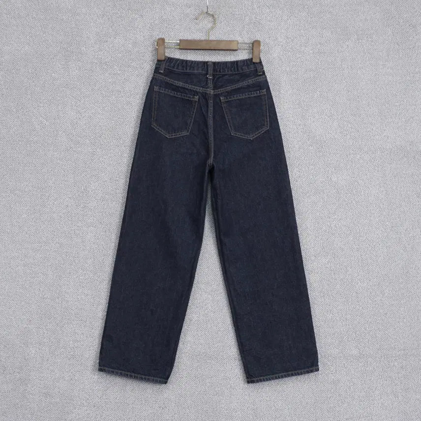 [BUNJANG] SPAO 2025 Wide Navy Denim Pants Size 61 / 스파오 2025 와이드 네이비 데님 팬츠 61size