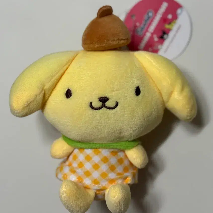 [BUNJANG] Sanrio Pompompurin Check Dress Keyring Doll / (새상품) 산리오 폼폼푸린 체크 원피스 키링 인형