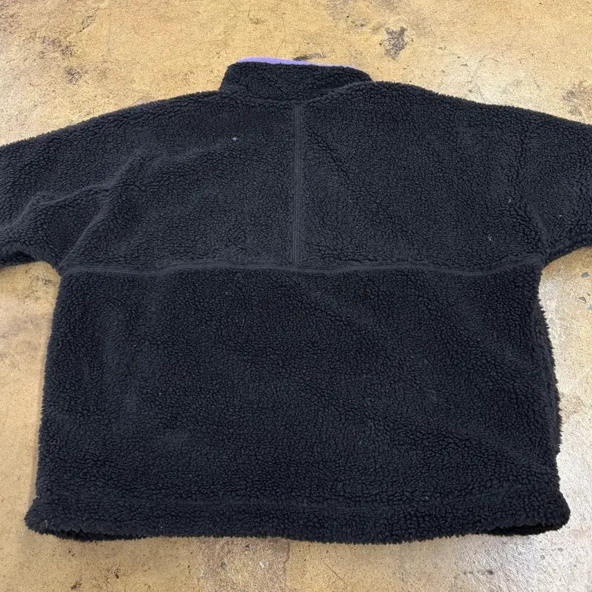 [BUNJANG] Nike Fleece Jacket with Purple Accents / [정품/M] 나이키 블랙 뽀글이 플리스 퍼플 포인트