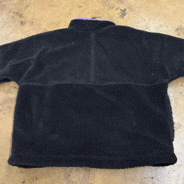[BUNJANG] Nike Fleece Jacket with Purple Accents / [정품/M] 나이키 블랙 뽀글이 플리스 퍼플 포인트