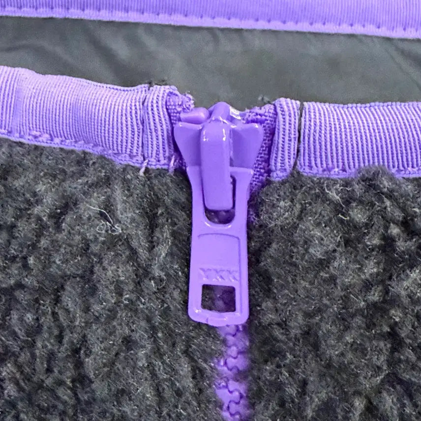 [BUNJANG] Nike Fleece Jacket with Purple Accents / [정품/M] 나이키 블랙 뽀글이 플리스 퍼플 포인트
