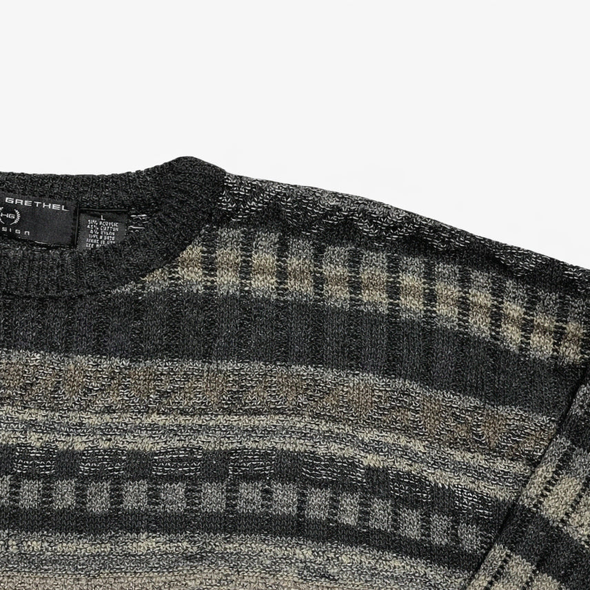 [BUNJANG] USA Henry Grethel Multi-Pattern Knit Sweater / USA 90s 미국 빈티지 Y2K 모리걸 그런지룩 멀티 패턴 니트 스웨터