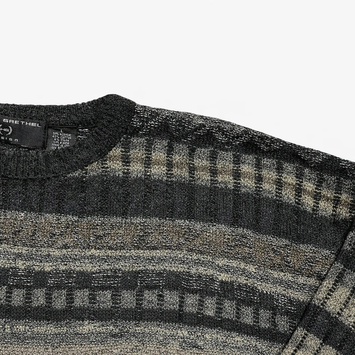 [BUNJANG] USA Henry Grethel Multi-Pattern Knit Sweater / USA 90s 미국 빈티지 Y2K 모리걸 그런지룩 멀티 패턴 니트 스웨터