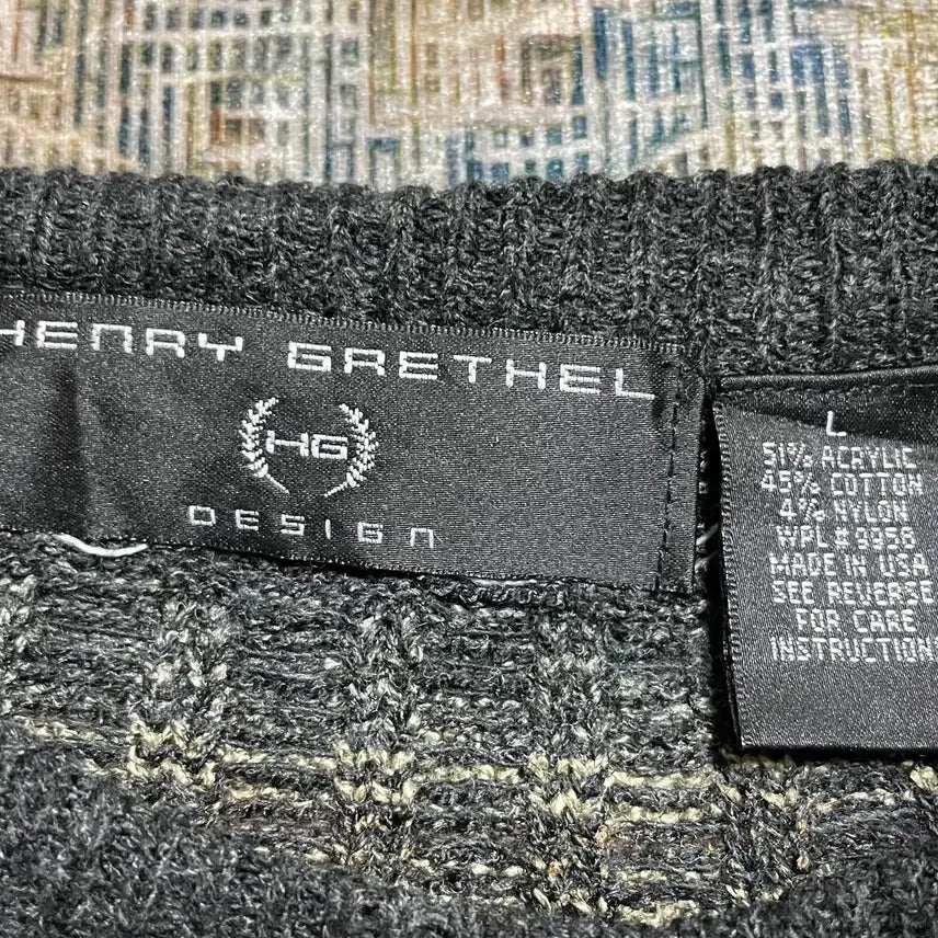 [BUNJANG] USA Henry Grethel Multi-Pattern Knit Sweater / USA 90s 미국 빈티지 Y2K 모리걸 그런지룩 멀티 패턴 니트 스웨터