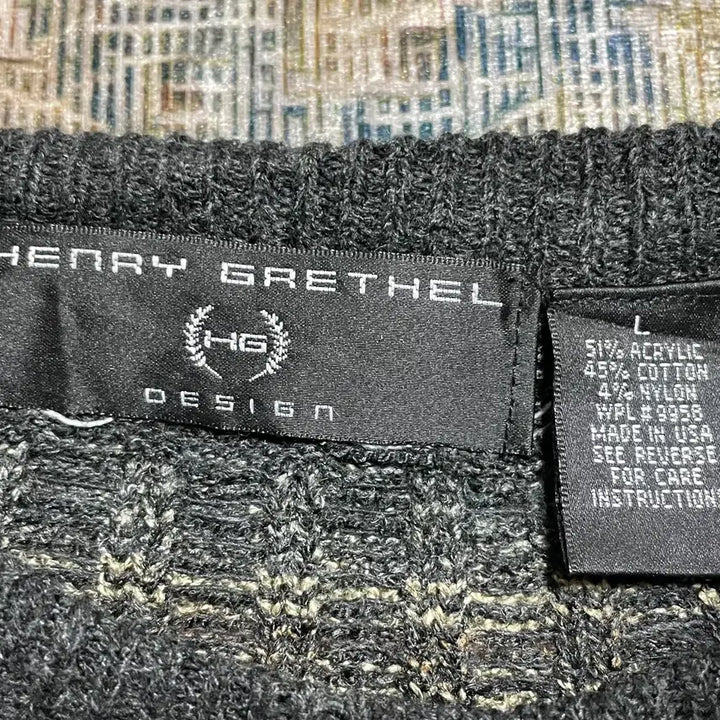 [BUNJANG] USA Henry Grethel Multi-Pattern Knit Sweater / USA 90s 미국 빈티지 Y2K 모리걸 그런지룩 멀티 패턴 니트 스웨터