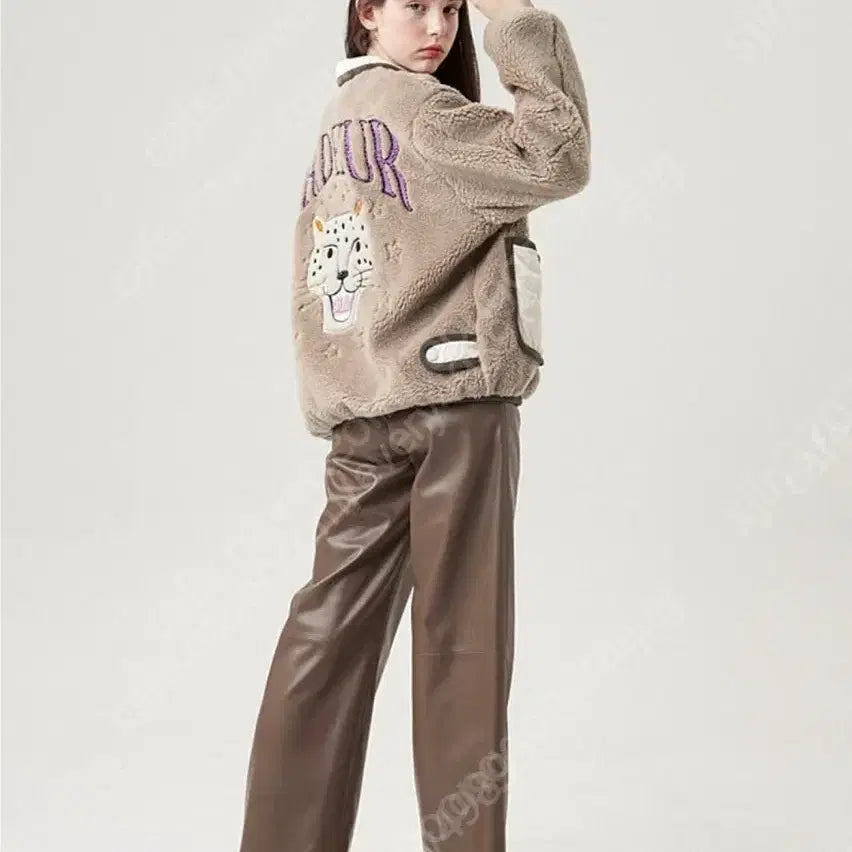 [BUNJANG] Hanseom Form The Store Wool Embroidered Sequin Sherpa Jacket / 21년 한섬 폼더스토어 울 자수 스팽글 양털점퍼 뽀글이자켓후리스큐빅그레이