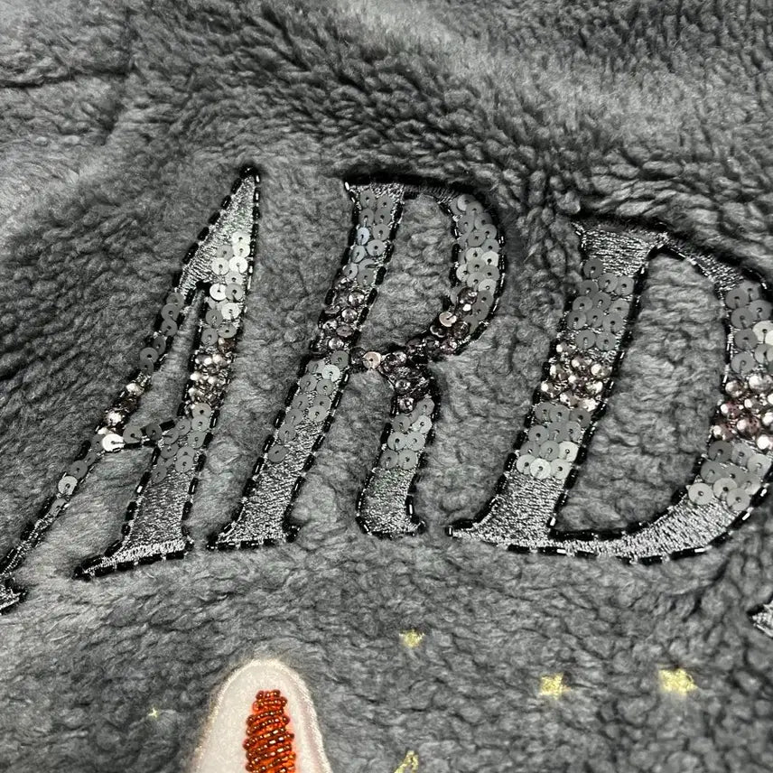 [BUNJANG] Hanseom Form The Store Wool Embroidered Sequin Sherpa Jacket / 21년 한섬 폼더스토어 울 자수 스팽글 양털점퍼 뽀글이자켓후리스큐빅그레이