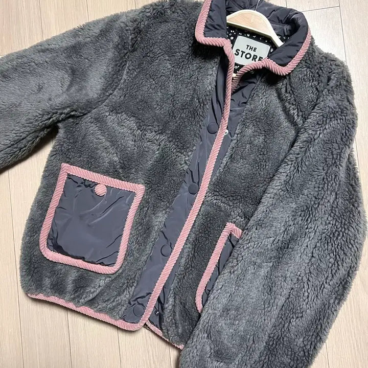 [BUNJANG] Hanseom Form The Store Wool Embroidered Sequin Sherpa Jacket / 21년 한섬 폼더스토어 울 자수 스팽글 양털점퍼 뽀글이자켓후리스큐빅그레이