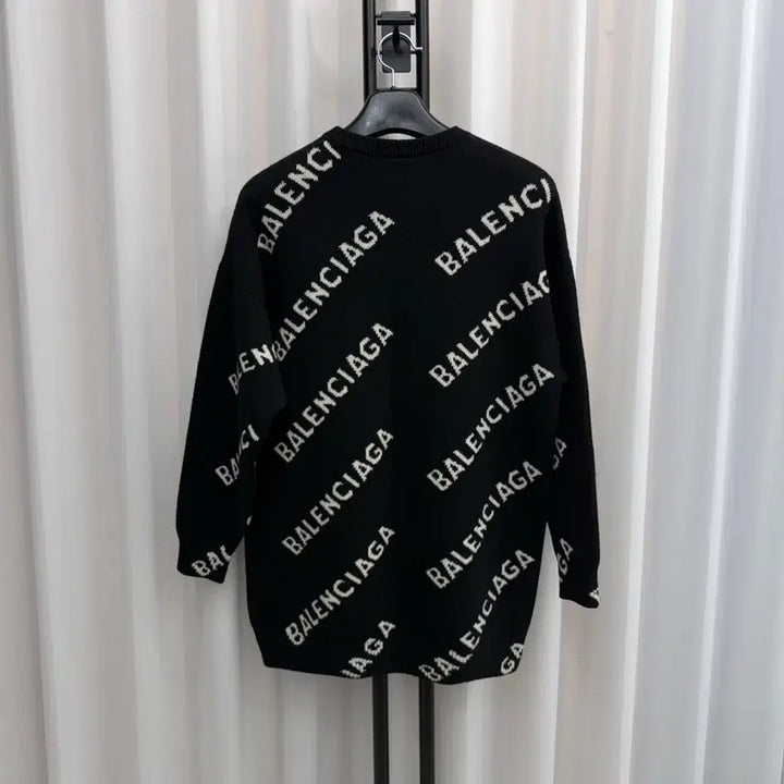 [BUNJANG] Balenciaga Multi Logo Knit Sweater / [백화점판/ S] 발렌시아가 멀티로고 니트 블랙