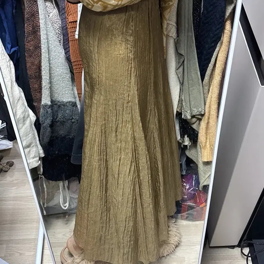 [BUNJANG] Vintage Bohemian Wrinkle Long Skirt / 빈티지 히피 보헤미안 링클 롱스커트