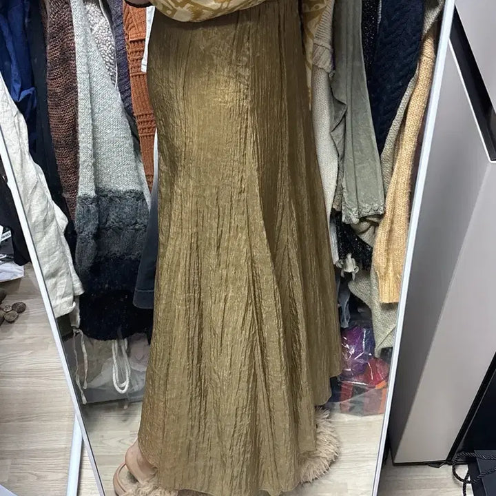 [BUNJANG] Vintage Bohemian Wrinkle Long Skirt / 빈티지 히피 보헤미안 링클 롱스커트