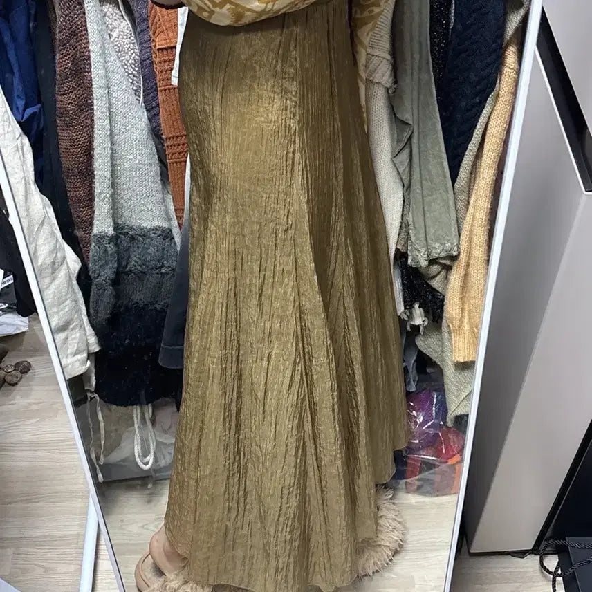 [BUNJANG] Vintage Bohemian Wrinkle Long Skirt / 빈티지 히피 보헤미안 링클 롱스커트