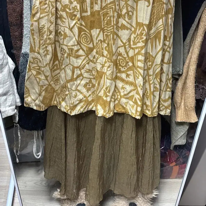 [BUNJANG] Vintage Bohemian Wrinkle Long Skirt / 빈티지 히피 보헤미안 링클 롱스커트