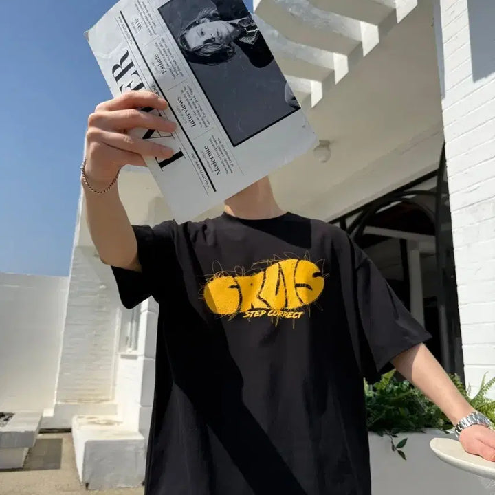 [BUNJANG] Icebonto Graffiti Short Sleeve T-shirt / 아이스분또 신발낙서 반팔 티셔츠